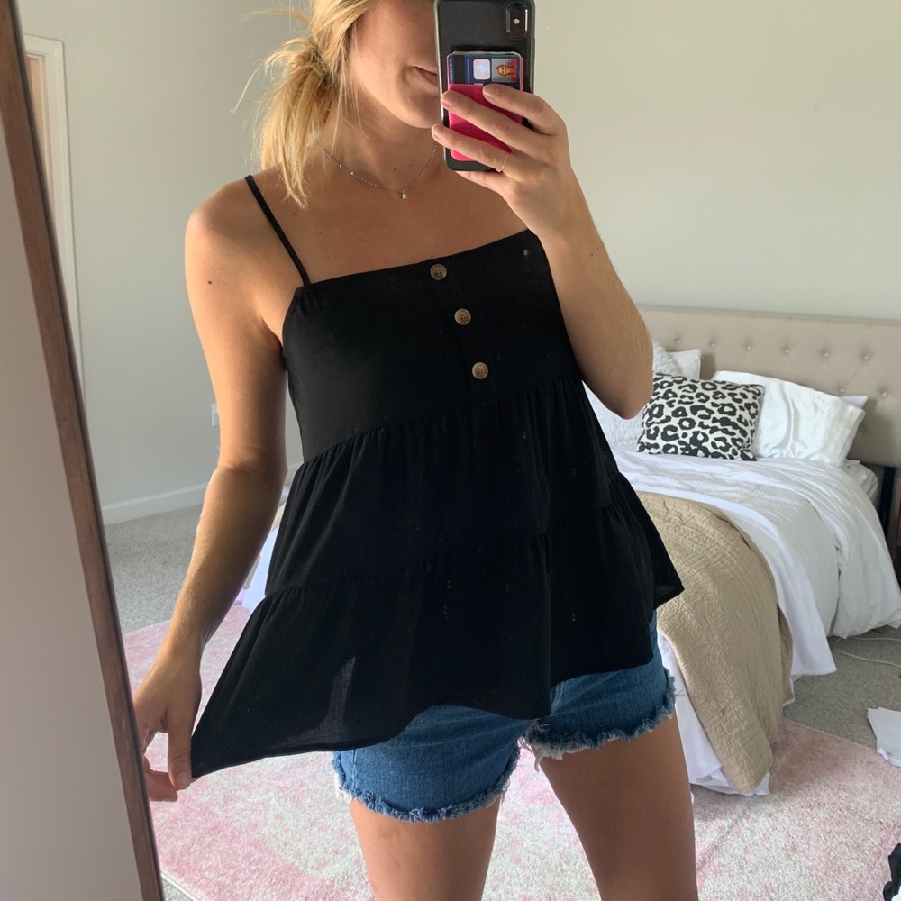 Black babydoll tank
